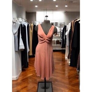 Vintage Silk dress, Size 6,, Peach/ Pink, Sleeveless, Fairy, Romantic